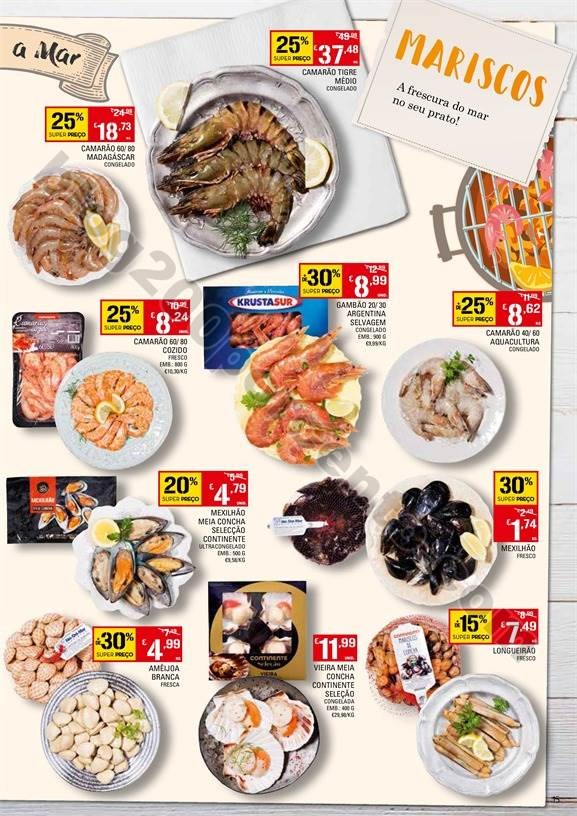 Antevisão Folheto CONTINENTE Mariscos e Cervejas 