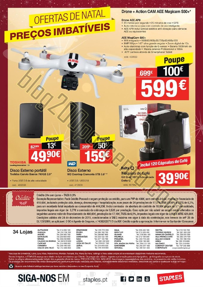 Antevisão folhetoSTAPLES Promoções Natal de 10 