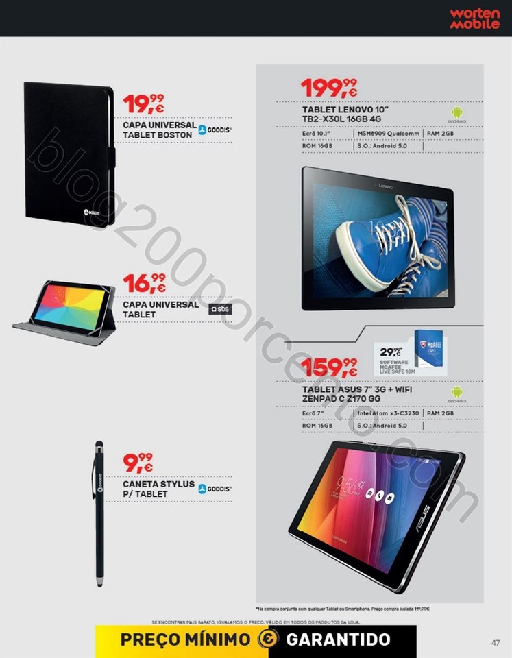 Antevisão Folheto WORTEN Mobile promoções de17 