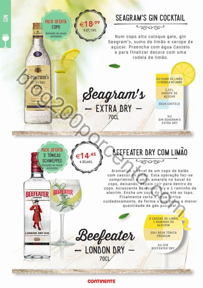 Antevisão Folheto CONTINENTE Cocktails &amp; Gins pro