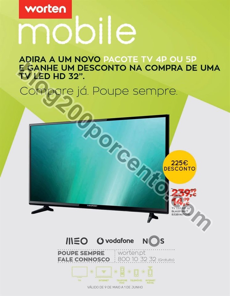 Antevisão Folheto WORTEN Mobile promoções de 9 