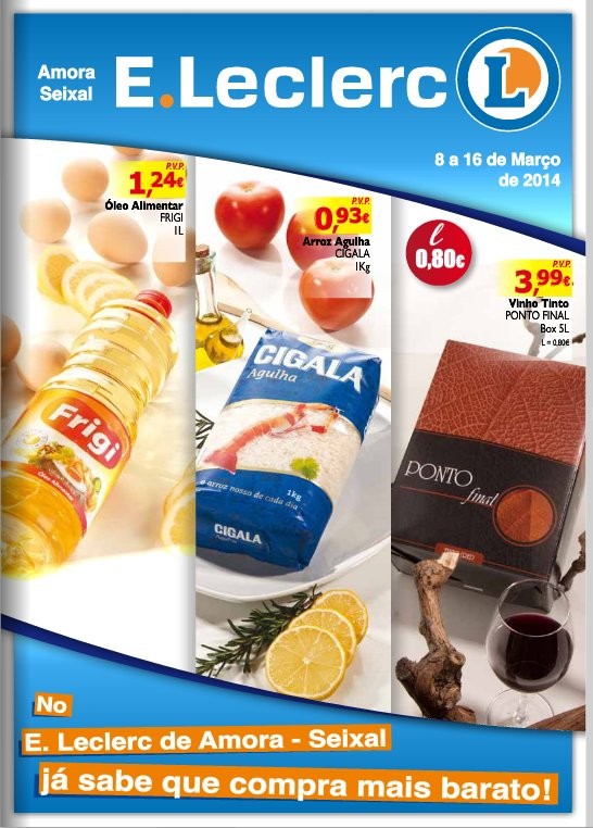 Antevisão Folheto | E-LECLERC | Amora Seixal de 8 a 16 março