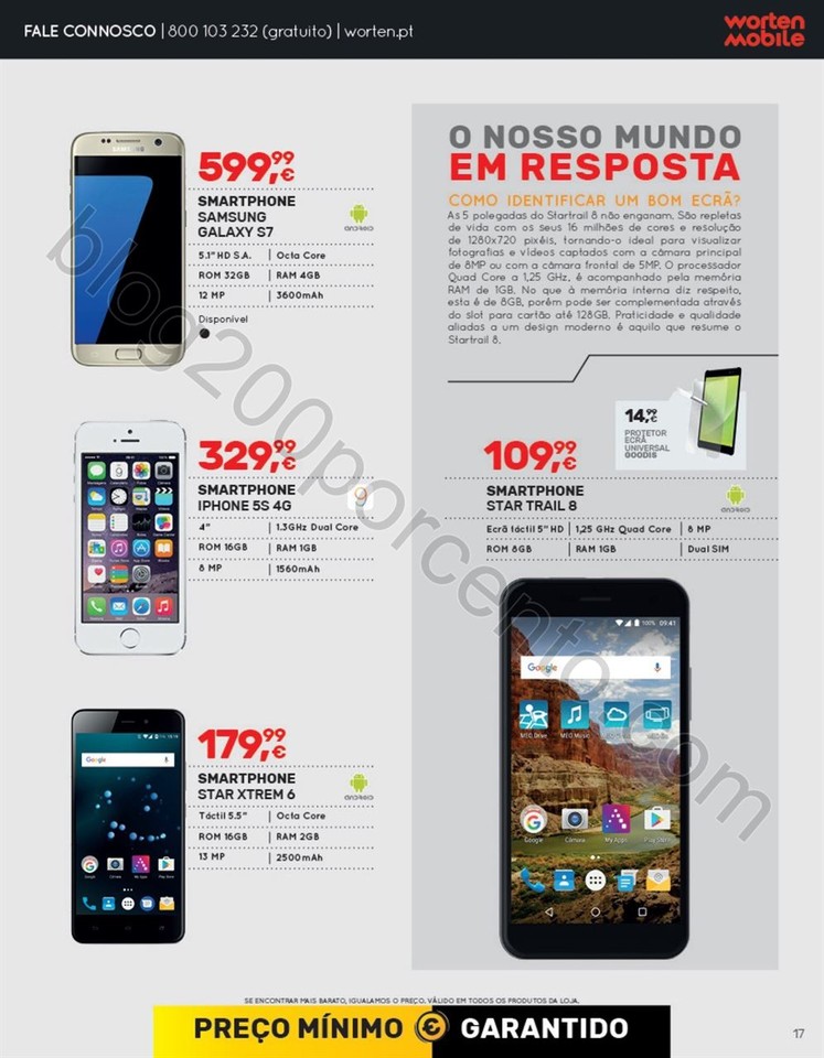 Antevisão Folheto WORTEN Mobile promoções de17 