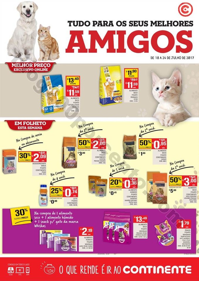 Novo Folheto CONTINENTE Pets promoções de 18 a 2