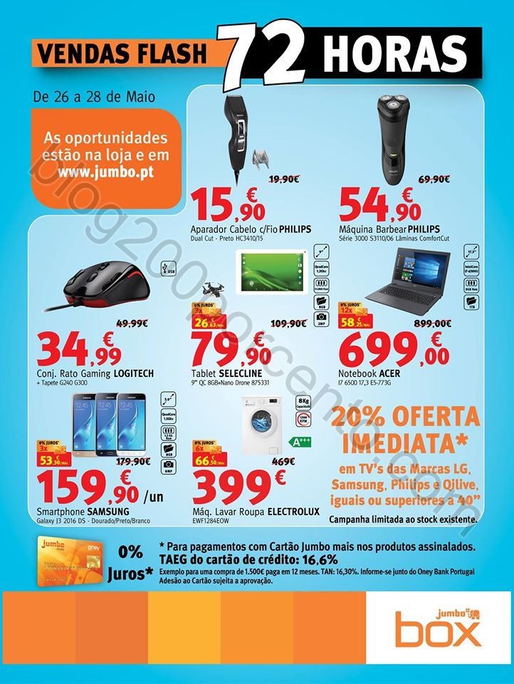 Vendas Flash JUMBO - BOX Promoções de 26 a 28 ma