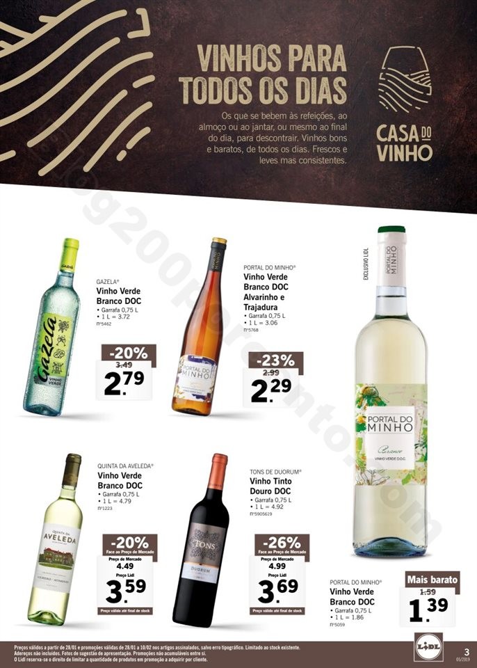 Antevisão Folheto LIDL Vinhos 28 janeiro a 10 fev