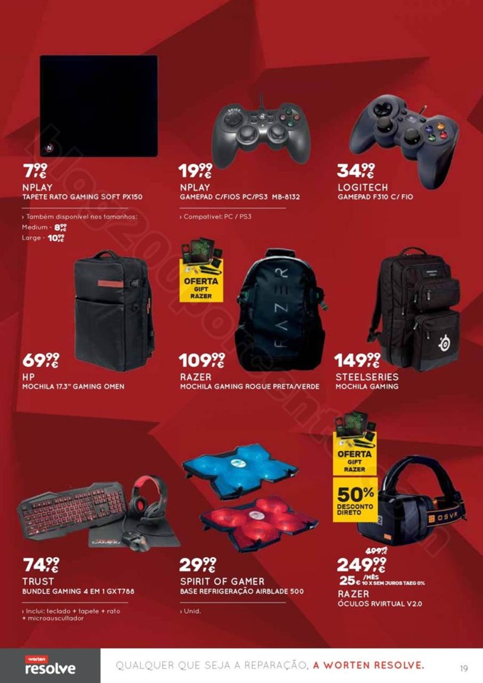 Novo Folheto WORTEN Gamer promoções até 22 nove