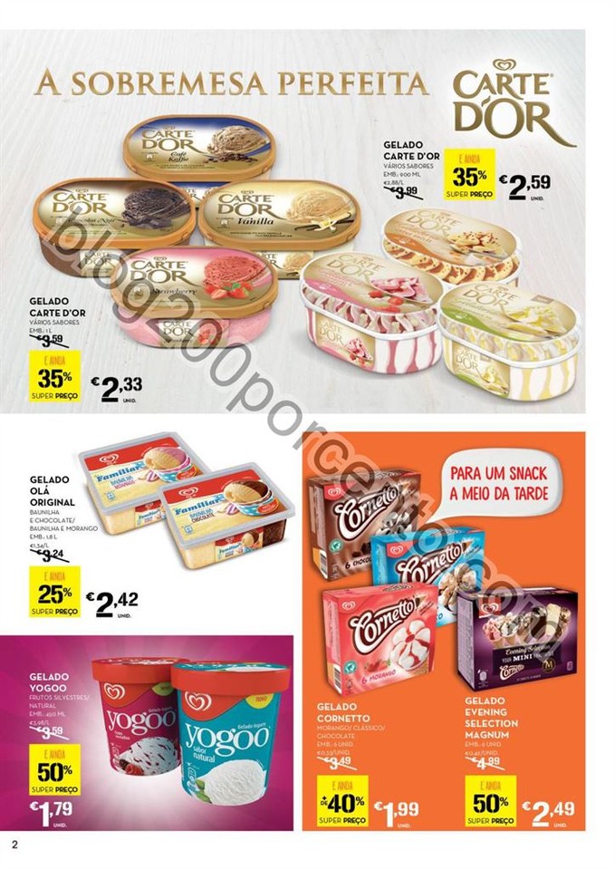 Antevisão Folheto CONTINENTE Gelados promoções 