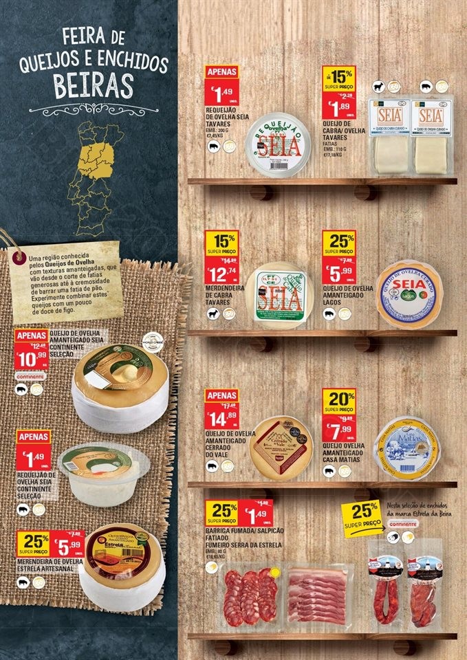 Antevisão Folheto CONTINENTE Feira Queijos, Enchi