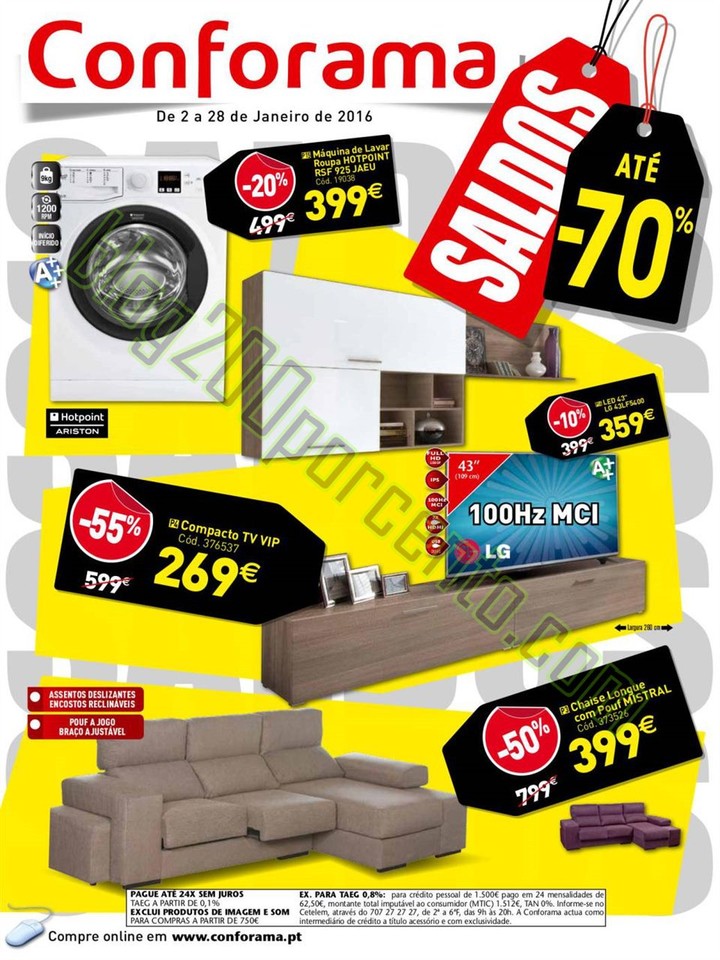 Antevisão Folheto CONFORAMA Saldos de 2 a 28 jane