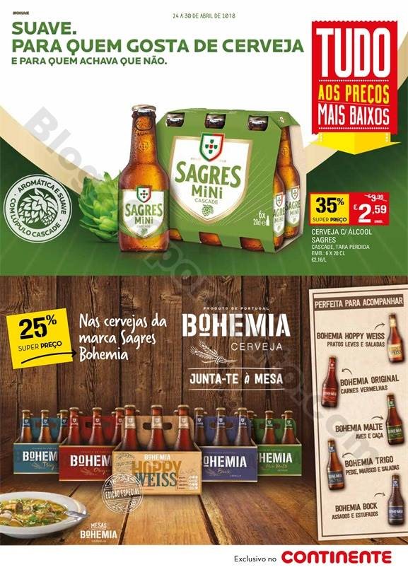 Novo folheto CONTINENTE Extra Cervejas promoções