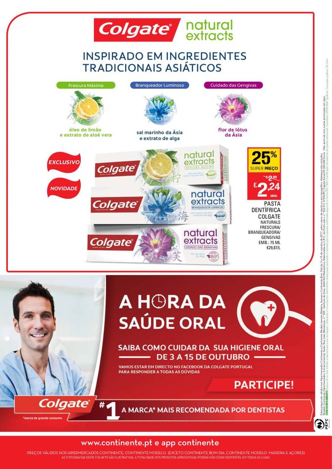 Antevisão folheto CONTINENTE Higiene oral 3 outub