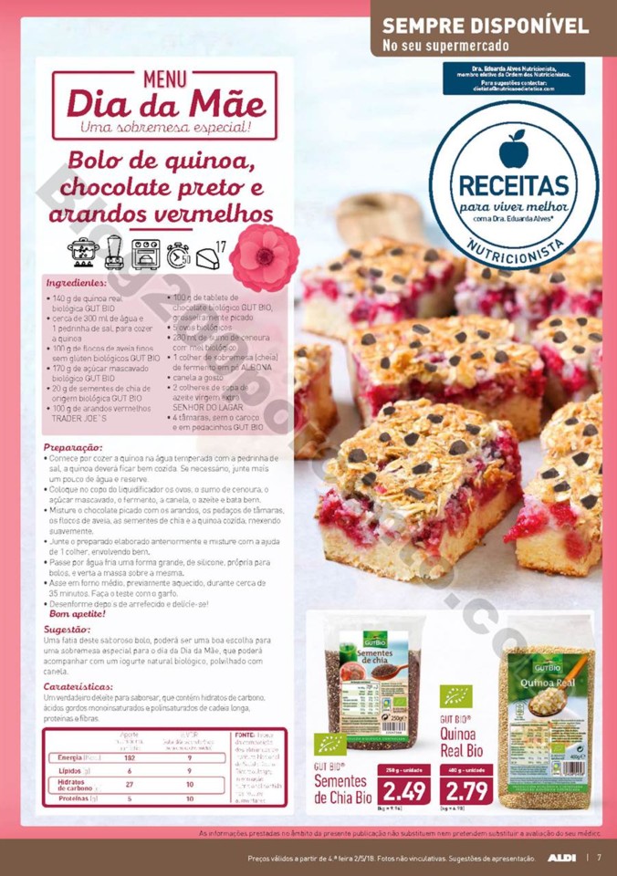 Antevisão Folheto ALDI Dia da mãe promoções a 