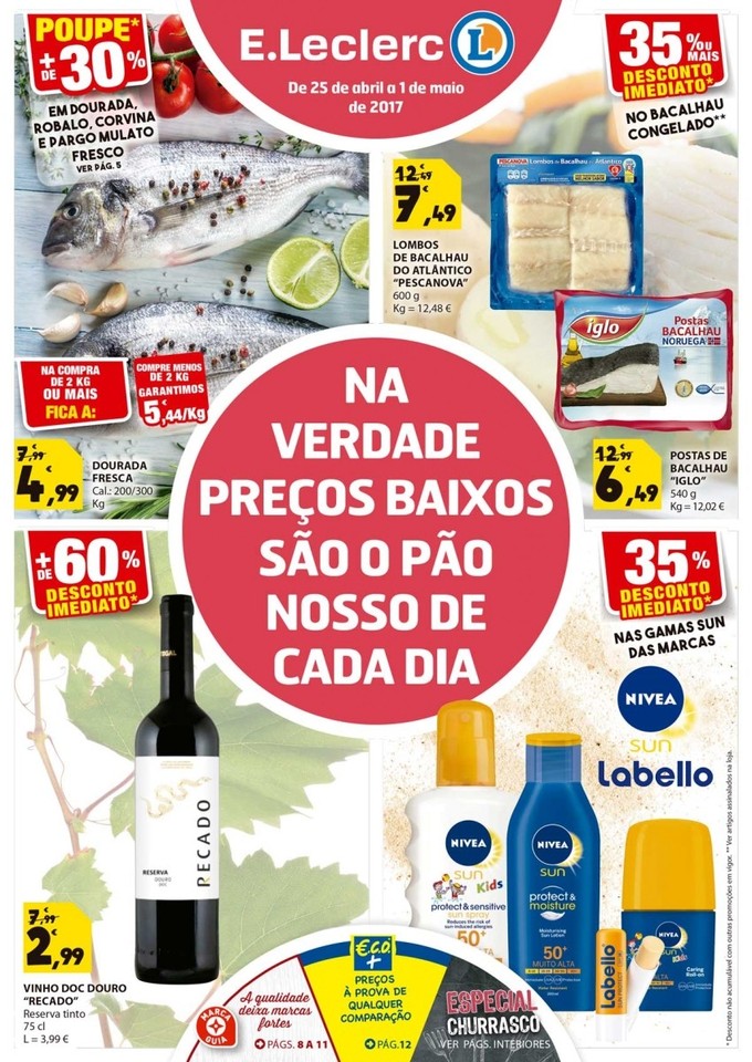 Antevisão Folheto E-LECLERC Promoções de 25 abr