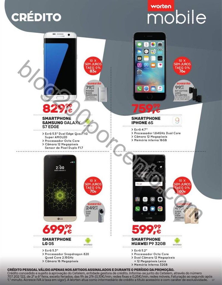 Antevisão Folheto WORTEN Mobile promoções de 7 