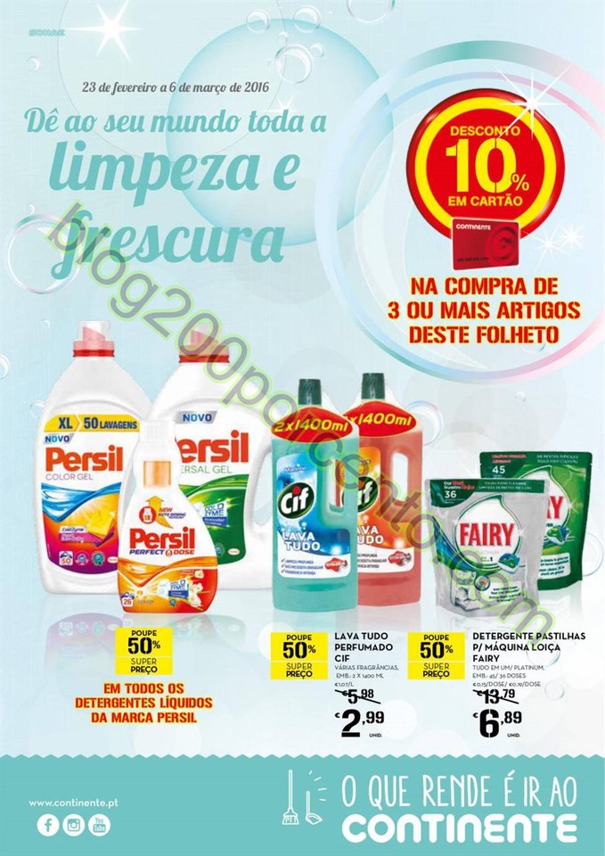 Antevisão Folheto CONTINENTE Limpeza de 23 fevere