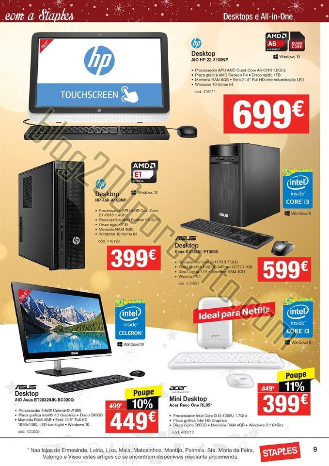 Antevisão folhetoSTAPLES Promoções Natal de 10 