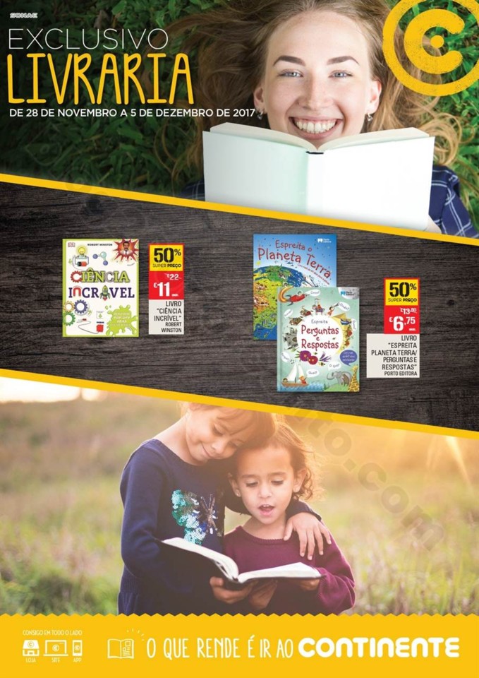 Novo Folheto CONTINENTE Extra livraria promoções
