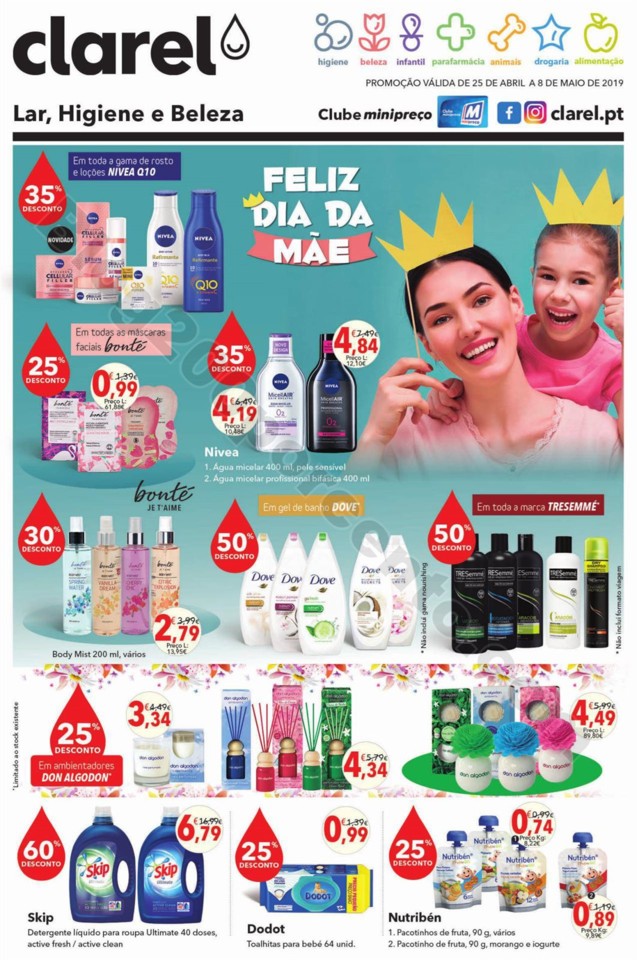 Antevisão Folheto CLAREL Promoções de 25 abril 