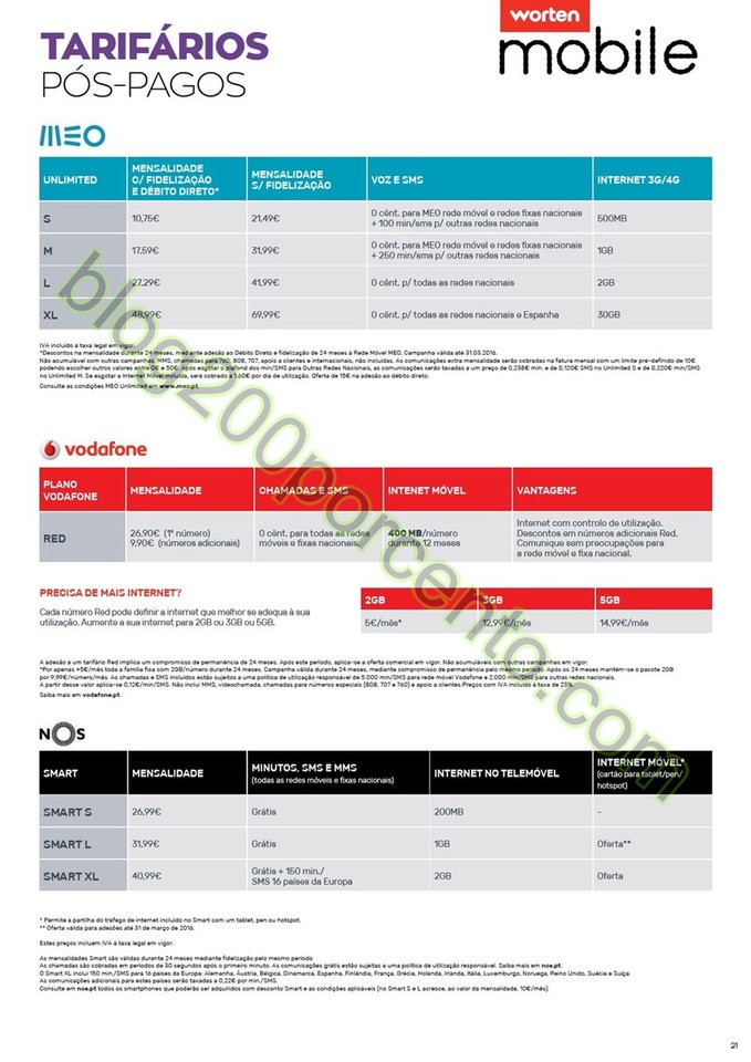 Novo Folheto WORTEN Mobile promoções até 31 mar