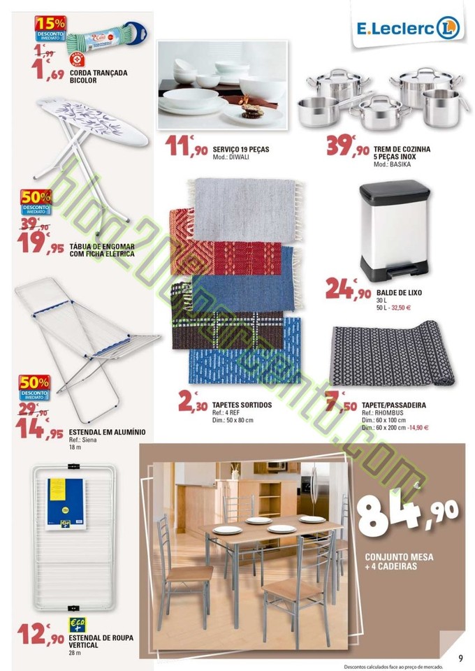 Antevisão Folheto E-LECLERC Têxtil Lar de 29 dez