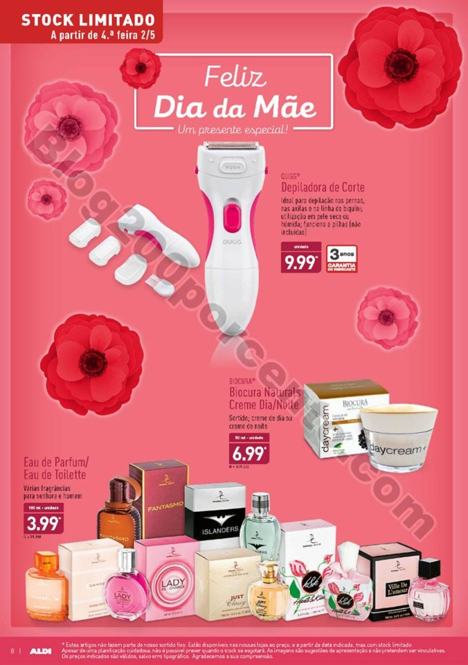Antevisão Folheto ALDI Dia da mãe promoções a 