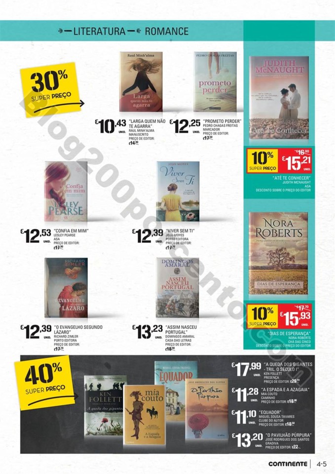 Antevisão Folheto CONTINENTE Feira do livro promo