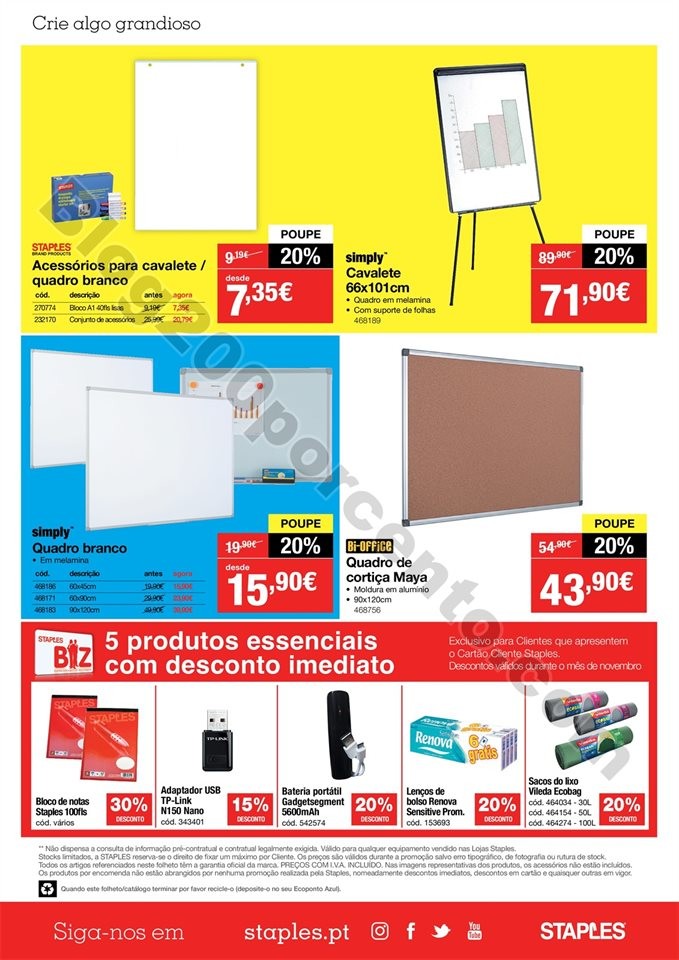 Antevisão Folheto STAPLES Promoções de 30 a 14 