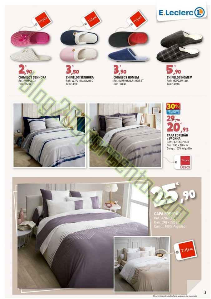 Antevisão Folheto E-LECLERC Têxtil Lar de 29 dez
