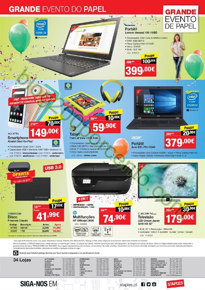 Antevisão Folheto STAPLES promoções de 17 a 29 