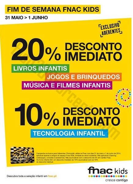 Descontos até 20% FNAC Dia da Criança de 31 maio a 1 junho