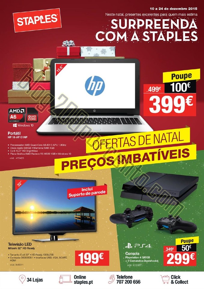 Antevisão folhetoSTAPLES Promoções Natal de 10 