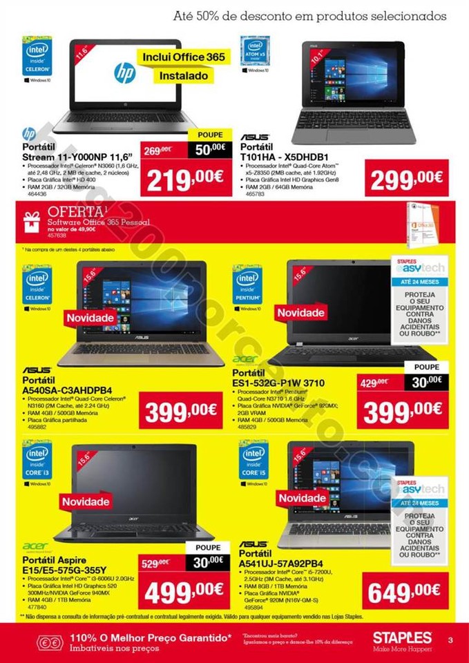 Antevisão Folheto STAPLES Promoções de 3 a 11 j