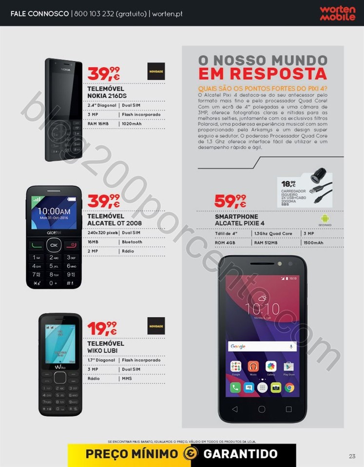 Antevisão Folheto WORTEN Mobile promoções de17 