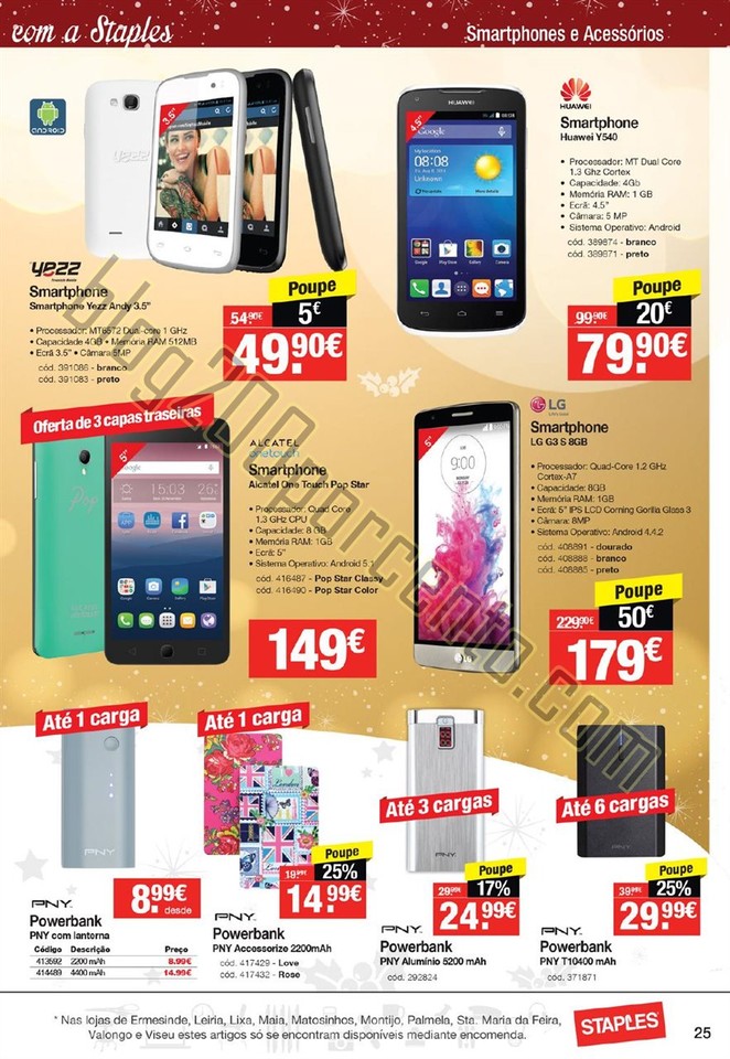 Antevisão Folheto STAPLES Natal promoções de 26