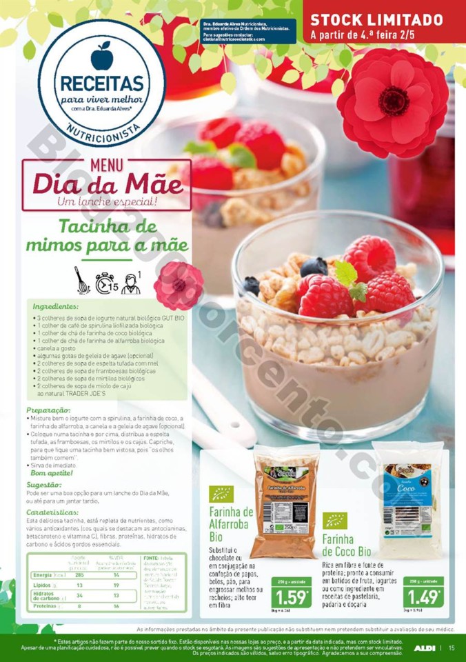 Antevisão Folheto ALDI Dia da mãe promoções a 