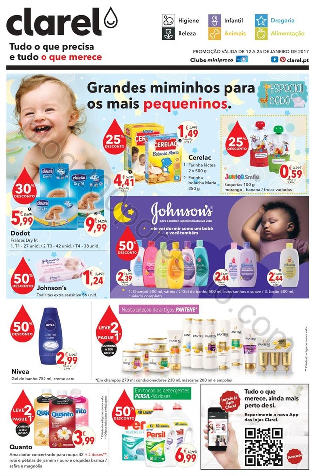 Antevisão Folheto CLAREL Bebé promoções de 12 