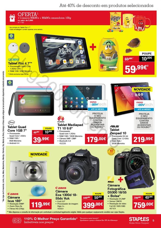 Antevisão Folheto STAPLES Páscoa promoções de 