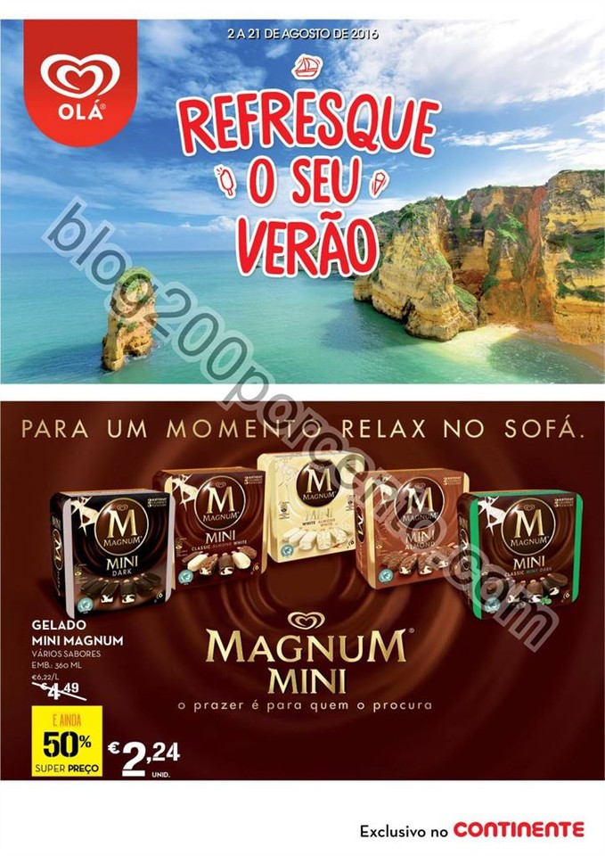 Antevisão Folheto CONTINENTE Gelados promoções 