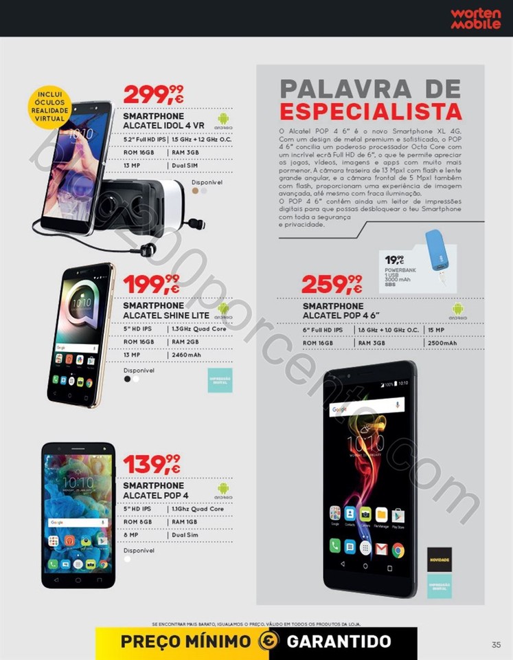 Antevisão Folheto WORTEN Mobile promoções de17 
