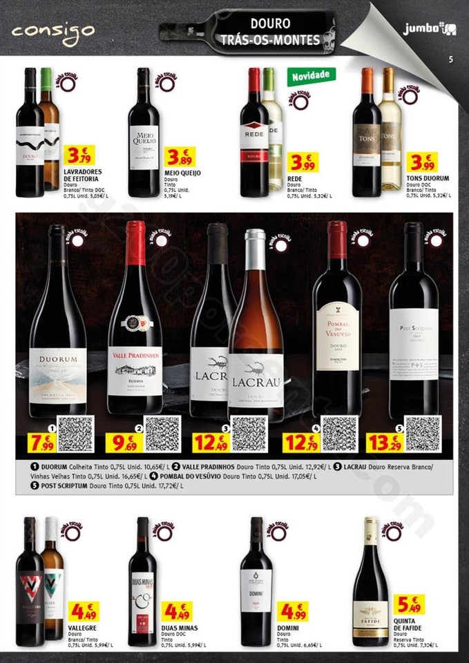 Antevisão Folheto JUMBO Vinhos promoções de 5 a