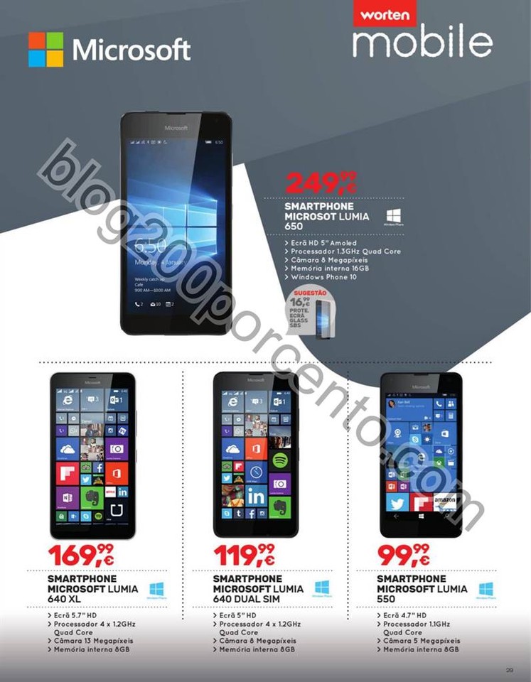 Antevisão Folheto WORTEN Mobile promoções de 7 