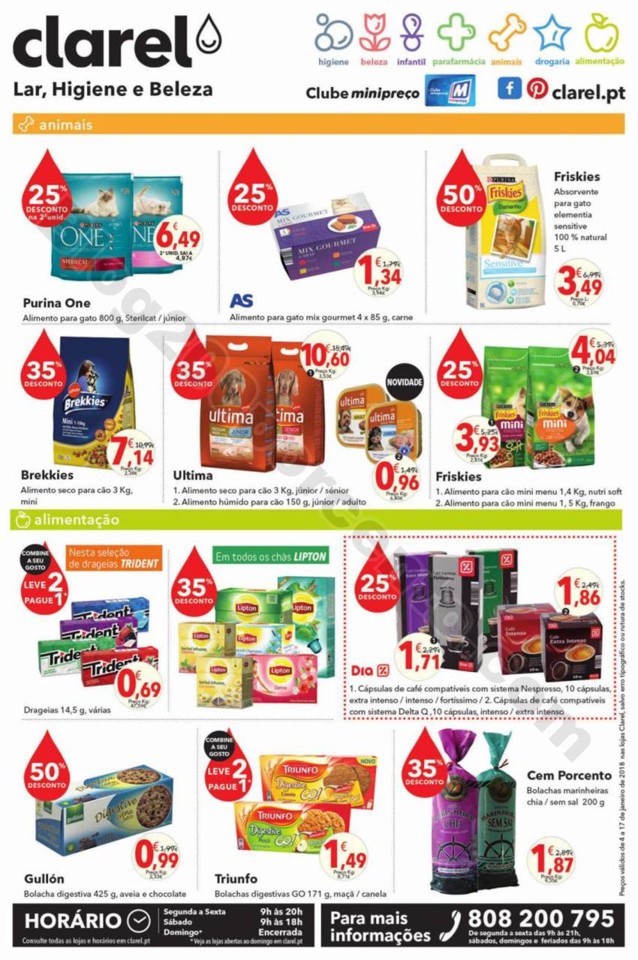 Antevisão Folheto CLAREL Promoções de 4 a 17 ja