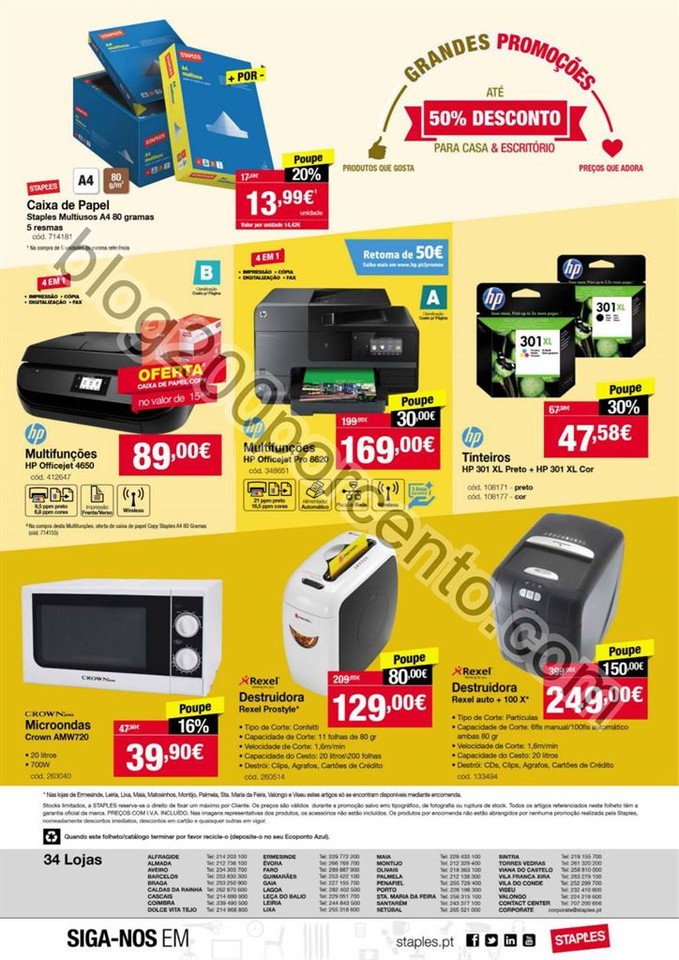 Novo Folheto STAPLES Promoções de 21 a 27 julho 