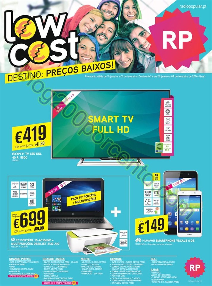 Antevisão Folheto RADIO POPULAR Low Cost de 19  j