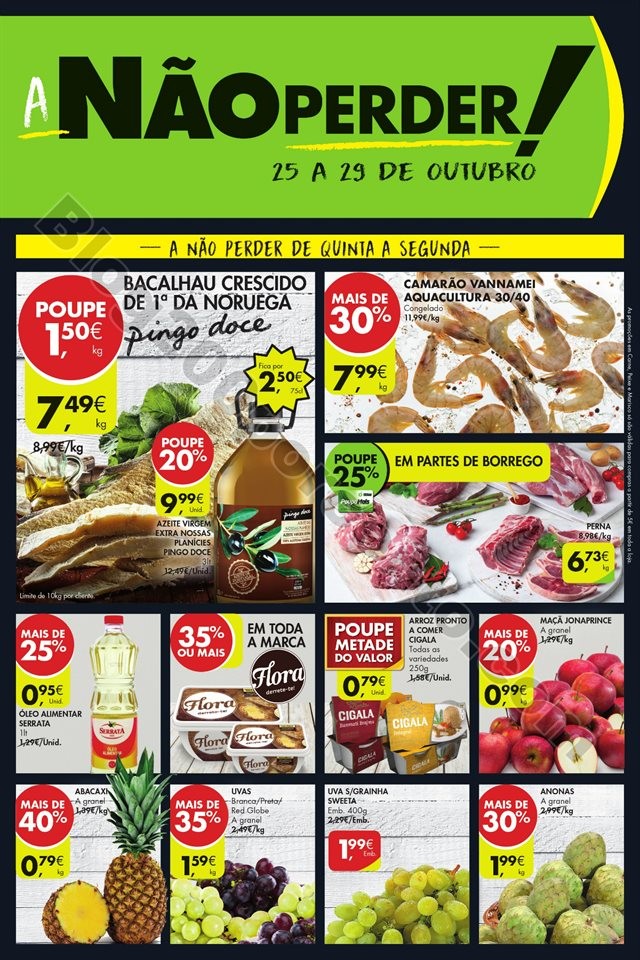 A nao perder fim de semana pingo doce 25 a 29 outu