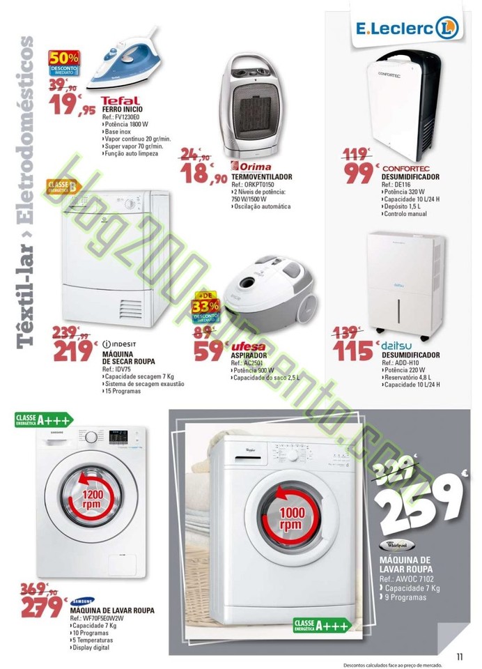 Antevisão Folheto E-LECLERC Têxtil Lar de 29 dez