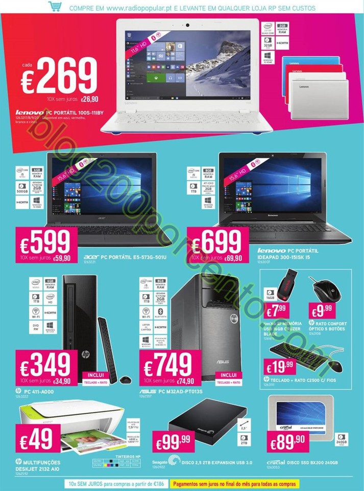 Antevisão Folheto RADIO POPULAR promoções de 16