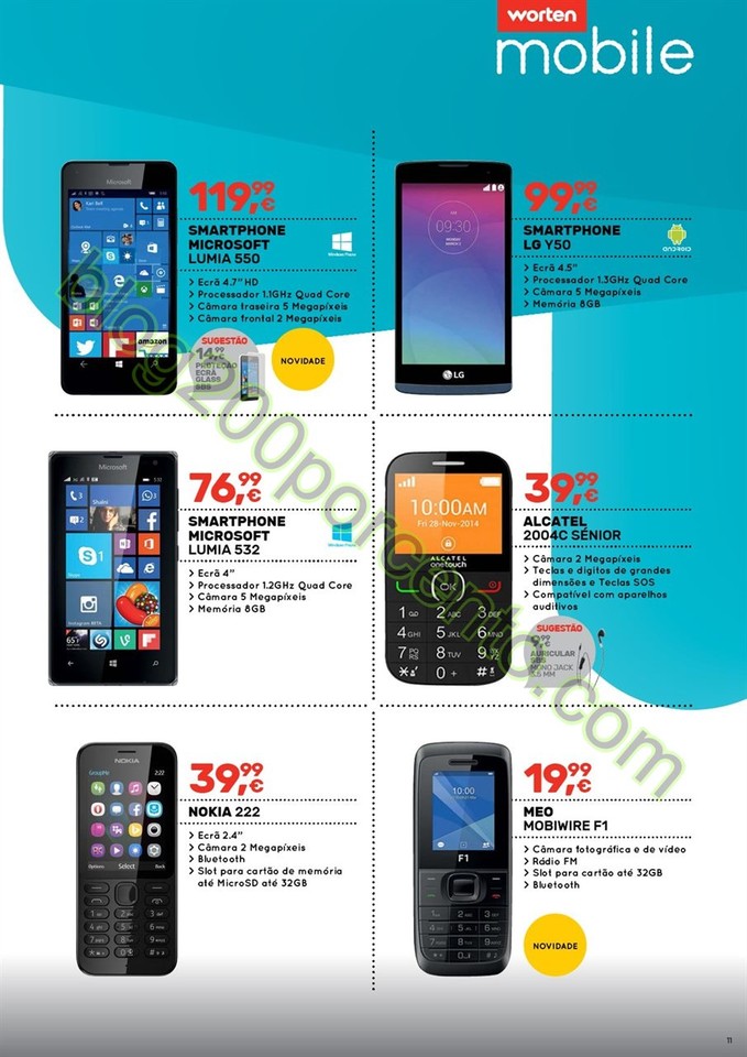 Novo Folheto WORTEN Mobile promoções até 31 mar