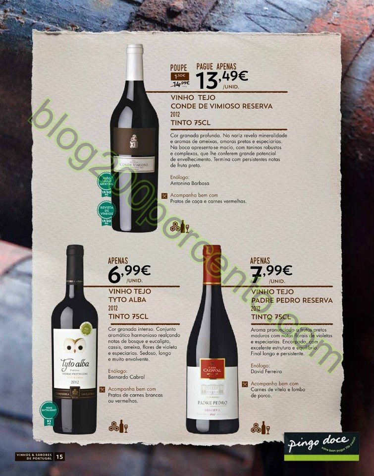Antevisão Folheto PINGO DOCE Vinhos e Sabores de 